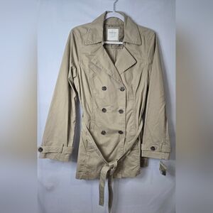 NWT Sonoma Tan Double-Breasted Trench Coat Size Large
